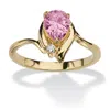 Palm Beach Jewelry Birthstone And Crystal 18k Gold-plated Ring In Pink