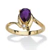 Palm Beach Jewelry Birthstone And Crystal 18k Gold-plated Ring In Purple