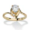 Palm Beach Jewelry Birthstone And Crystal 18k Gold-plated Ring In Silver