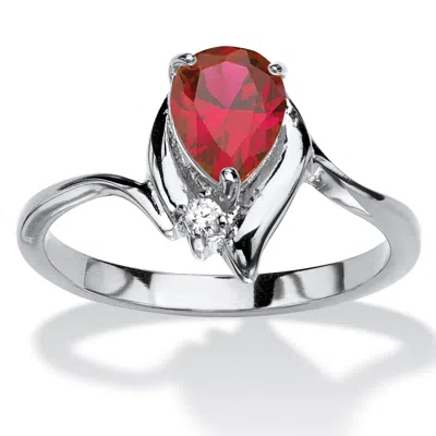 Palm Beach Jewelry Birthstone And Crystal Silvertone Ring