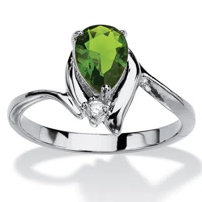 Palm Beach Jewelry Birthstone And Crystal Silvertone Ring