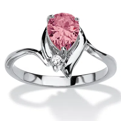 Palm Beach Jewelry Birthstone And Crystal Silvertone Ring