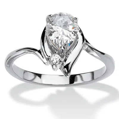 Palm Beach Jewelry Birthstone And Crystal Silvertone Ring