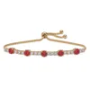 Palm Beach Jewelry Birthstone And Cz Gold-plated Bolo Bracelet 10"