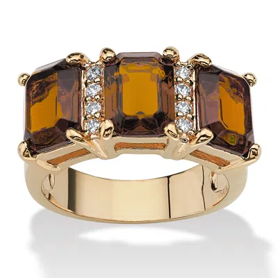 Palm Beach Jewelry Birthstone And Cz Gold-plated Ring