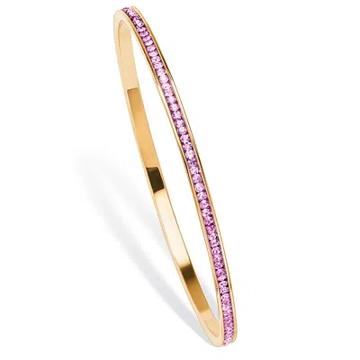 Palm Beach Jewelry Birthstone Bangle Bracelet In Goldtone In Pink