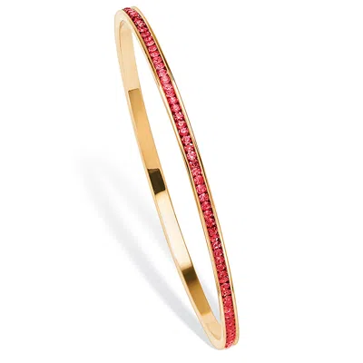 Palm Beach Jewelry Birthstone Bangle Bracelet In Goldtone In Red