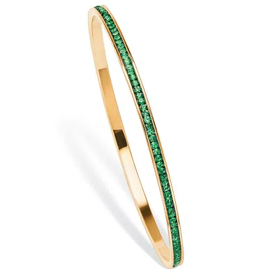 Palm Beach Jewelry Birthstone Bangle Bracelet In Goldtone In Green