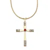 Palm Beach Jewelry Birthstone Cross Necklace In Yellow Goldtone