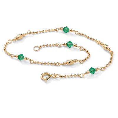 Palm Beach Jewelry Birthstone Gold-plated Sterling Silver Ankle Bracelet In Multi