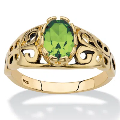 Palm Beach Jewelry Birthstone Gold-plated Sterling Silver Filigree Ring
