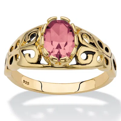 Palm Beach Jewelry Birthstone Gold-plated Sterling Silver Filigree Ring