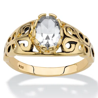 Palm Beach Jewelry Birthstone Gold-plated Sterling Silver Filigree Ring