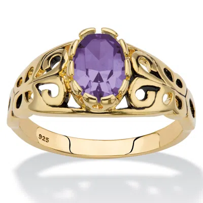 Palm Beach Jewelry Birthstone Gold-plated Sterling Silver Filigree Ring