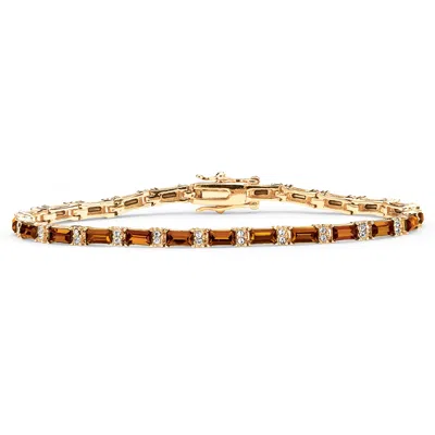 Palm Beach Jewelry Birthstone Gold-plated Tennis Bracelet In Brown