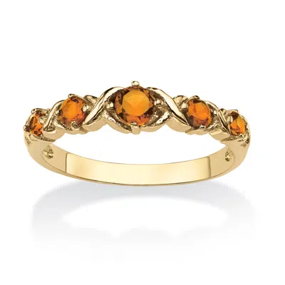 Palm Beach Jewelry Birthstone Gold-plated "x & O" Ring
