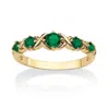 Palm Beach Jewelry Birthstone Gold-plated "x & O" Ring In Green