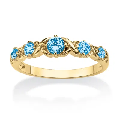 Palm Beach Jewelry Birthstone Gold-plated "x & O" Ring In Multi