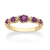 Palm Beach Jewelry Birthstone Gold-plated "x & O" Ring In Purple