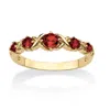 Palm Beach Jewelry Birthstone Gold-plated "x & O" Ring In Red