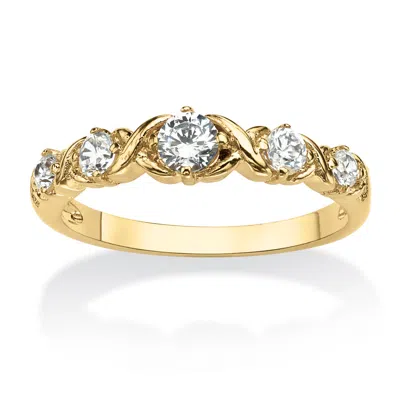 Palm Beach Jewelry Birthstone Gold-plated "x & O" Ring In Silver