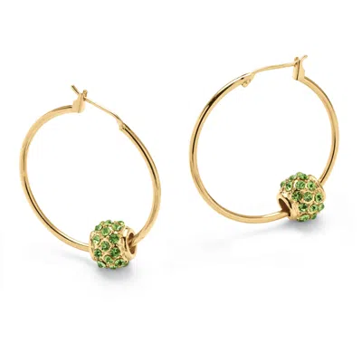 Palm Beach Jewelry Birthstone Goldtone Bead Hoop Earrings In Multi