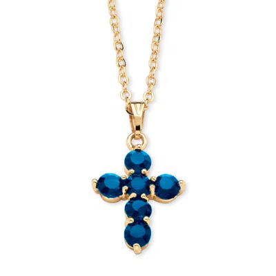 Palm Beach Jewelry Birthstone Goldtone Cross Pendant Necklace In Multi
