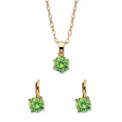 Palm Beach Jewelry Birthstone Goldtone Earring & Necklace Set 18" In Multi