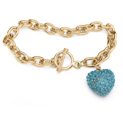 Palm Beach Jewelry Birthstone Goldtone Heart Charm Bracelet In Multi