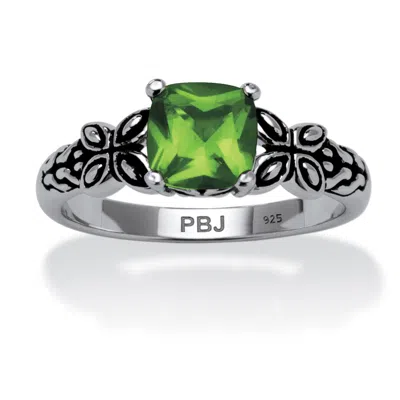 Palm Beach Jewelry Birthstone Ring In Antiqued Sterling Silver In Green