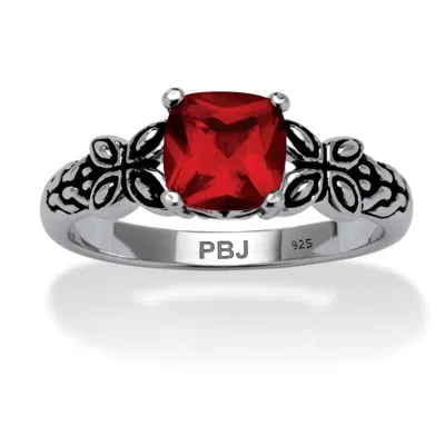 Palm Beach Jewelry Birthstone Ring In Antiqued Sterling Silver In Multi