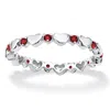 Palm Beach Jewelry Birthstone Silver Eternity Interlocking Heart Ring
