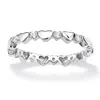Palm Beach Jewelry Birthstone Silver Eternity Interlocking Heart Ring