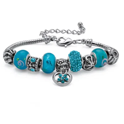 Palm Beach Jewelry Birthstone Silvertone Bali-style Bracelet 8"