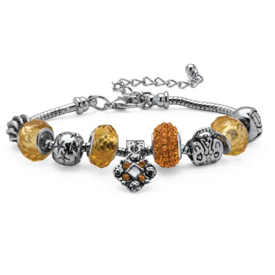 Palm Beach Jewelry Birthstone Silvertone Bali-style Bracelet 8"