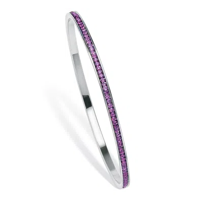 Palm Beach Jewelry Birthstone Silvertone Eternity Bangle Bracelet