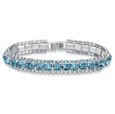 Palm Beach Jewelry Birthstone Silvertone Tennis Bracelet 7"