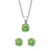 Palm Beach Jewelry Birthstone Solitaire Pendant And Stud Earring Set In Silvertone In Multi