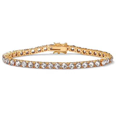 Palm Beach Jewelry Birthstone Tennis Bracelet In Gold-plated In Silver