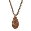 Palm Beach Jewelry Boho Glass Beaded Goldtone Tree Pendant Necklace 34-inch