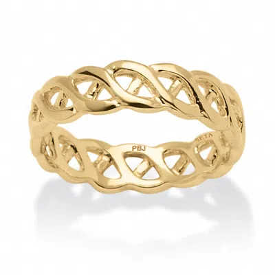 Palm Beach Jewelry Braided Link Ring In Gold-plated In Yellow