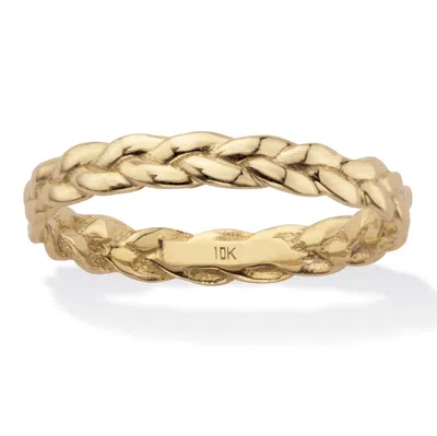 Palm Beach Jewelry Braided Stackable Band Ring 10k Yellow Gold