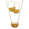 Palm Beach Jewelry Brown Crystal Half Moon Goldtone Jewelry Set In Brown