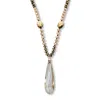 Palm Beach Jewelry Brown Faceted Crystal Pendant Goldtone Drop Necklace 32-inch