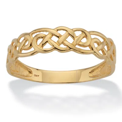 Palm Beach Jewelry Celtic Weave Solid 10k Yellow Gold Band