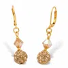Palm Beach Jewelry Champagne Crystal Goldtone Beaded Lever Back Drop Earrings 1 1/3"