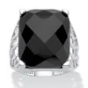 Palm Beach Jewelry Checkerboard-cut Genuine Onyx Sterling Silver Ring In White