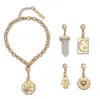 Palm Beach Jewelry Crystal 14k Yellow Gold-plated Interchangeable Charm Bracelet Set, 6.75 Inch