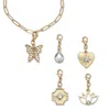 Palm Beach Jewelry Crystal 14k Yellow Gold-plated Interchangeable Charm Bracelet Set, 6.75 Inch