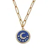 Palm Beach Jewelry Crystal Celestial Moon Gold Ion-plated Stainless Steel Pendant, 19 Inches